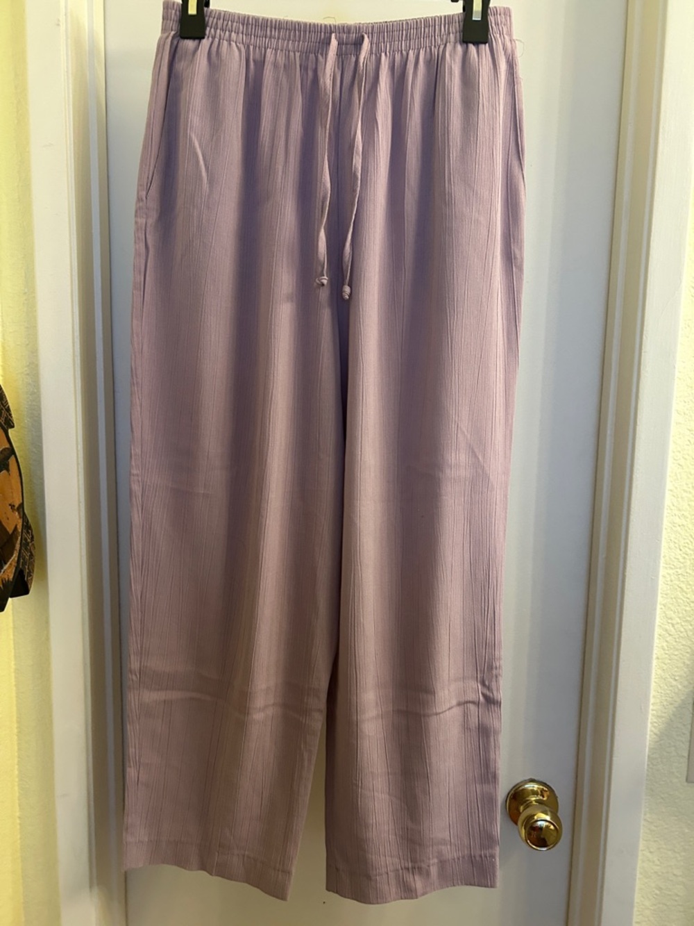 Alfred Dunner Light Lavender Wide Leg Drawstring Pants